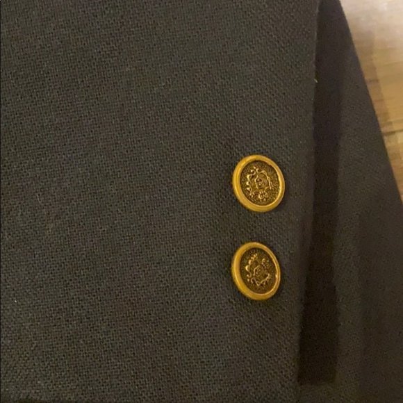 HENLEY by Tiptop Men Navy Blue Dress Suit Blazer Gold Bottoms Jacket Size 43R - Picture 6 of 8